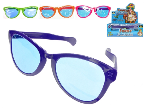 4asstd color (purple, orange, pink, green) 26cm plastic sunglasses 12pcs in DBX