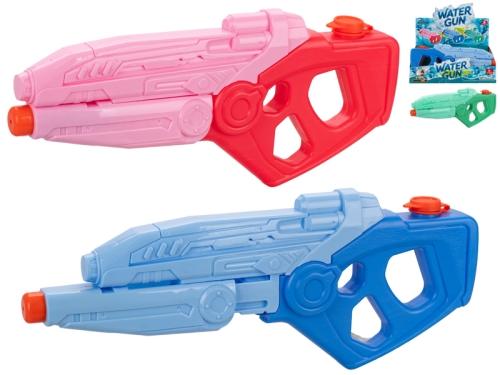 3asstd color (pink,blue,green) 33cm plastic water gun 6pcs in DBX