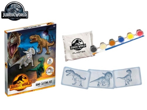 Jurassic world - casting kit w/3plaster moduls and 6pcs of paint pots and brush in PBX