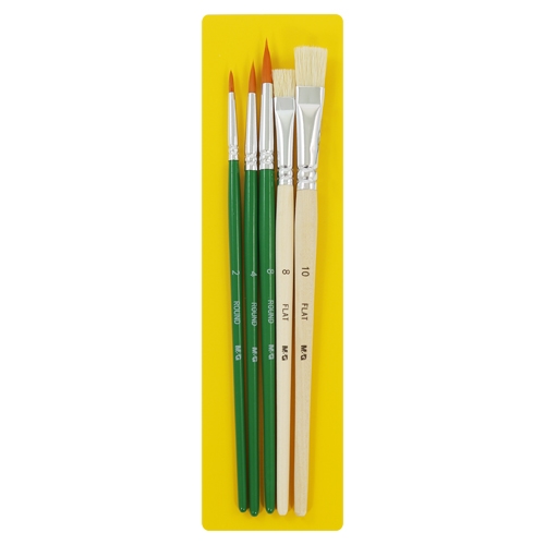 Set of brushes M&G 5 pcs, round + flat /2,4,8 + 8,10/