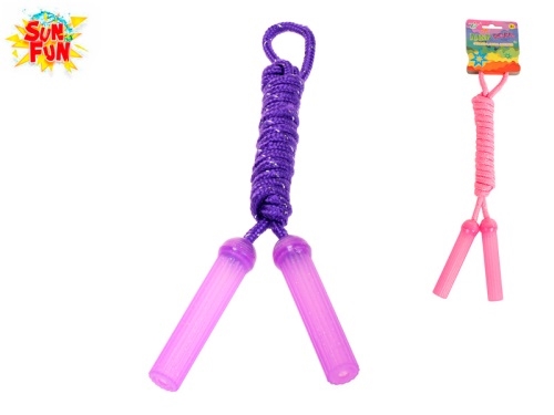 2asstd color (purple,pink) 210cm Sun Fun jumping rope w/header
