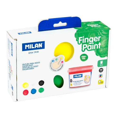 Farby prstové MILAN 100 ml - sada 6 ks základných farieb