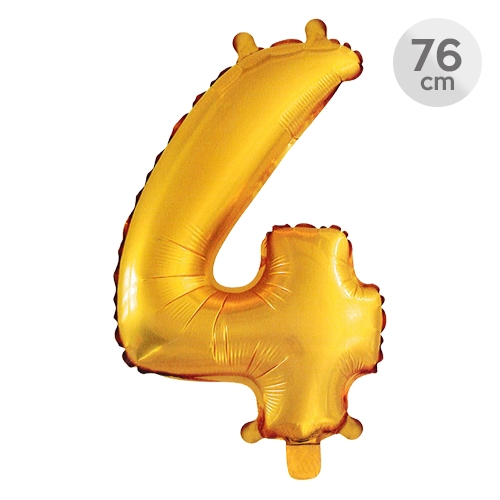 Balón narodeninový 76 cm - číslo 4, zlatý