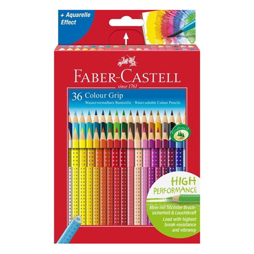 Pastelky akvarelové Faber-Castell Colour Grip sada 36 ks