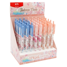 M&G Sakura time ballpoint pen, tip 0.5 mm, blue refill (3 designs) (1)