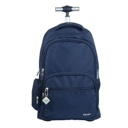 6-zip wheeled backpack (25 l) 1918 series, navy blue