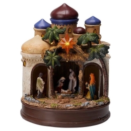 Nativity scene with LED light, rotating backdrop and sound 22 cm (2 variants /price for 1 (3)
