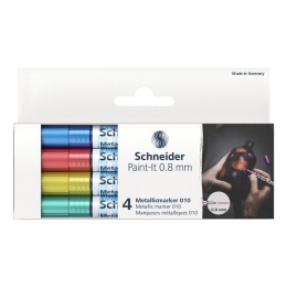 Marker Schneider Paint-It 010 Metallic, set of 4, tip 0.8mm Marker Schneider Paint-It 010 Metallic, set of 4, tip 0.8mm