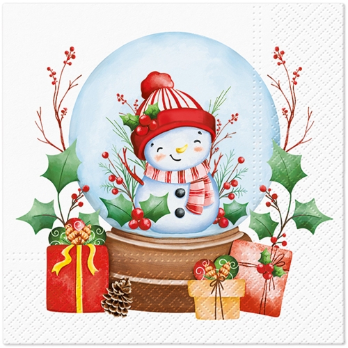 Obrúsky TaT 33x33cm Snowman in a ball