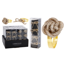 Decorative napkin rings, gold (set of 4)