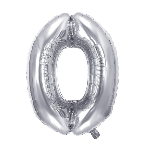 Birthday balloon, silver 40" number 0