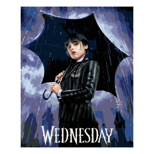 Diamantové maľovanie - Wednesday Addams na plagáte