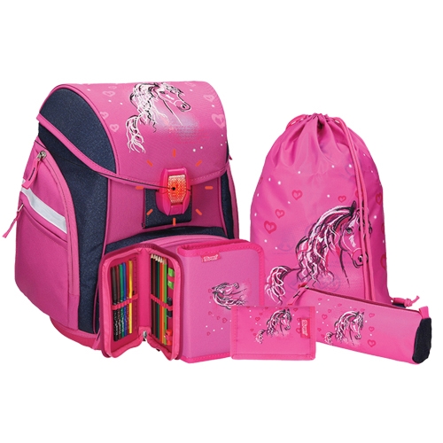 Školská taška - 5-dielny set, PRO LIGHT Horse, LED