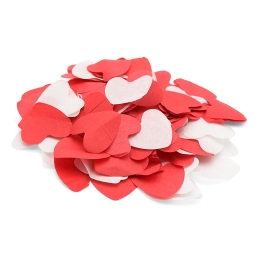 Shooting confetti - tube 40 cm, white and red paper hearts (3)