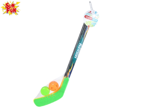 Gametime 2pcs of 69cm plastic ice hockey stick w/puck & ball in net