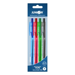 Ballpoint pen 106 - 0.7 mm / set of colored pens 4 pcs (1)