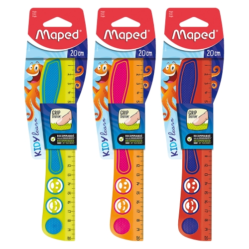 Ruler MAPED Kidy Learn Concentration 20 cm, mix of colours