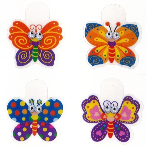 Nálepky PVC (Memo clips) - Motýle s pohyblivými očami