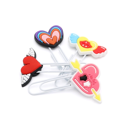 Ozdobná spona /záložka Heart 7 cm (sada 4 ks) (1)