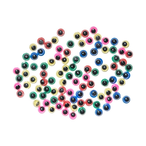 Dekorácia pohyblivé oči farebné 5 mm, sada 100 ks