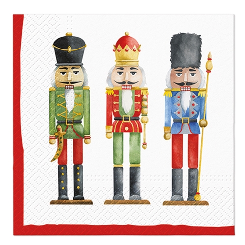 Napkins PAW L 33x33cm Nutcracker's Soldiers