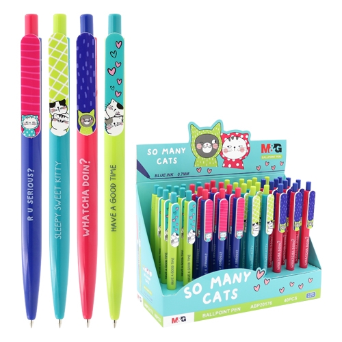 Ballpoint pen M&G So Many Cats 0.7 mm, blue