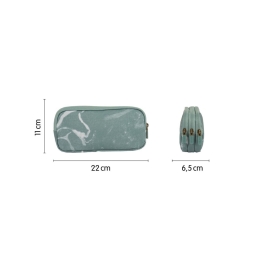 Pencil case MILAN 3-zip, Lava series - green (1)