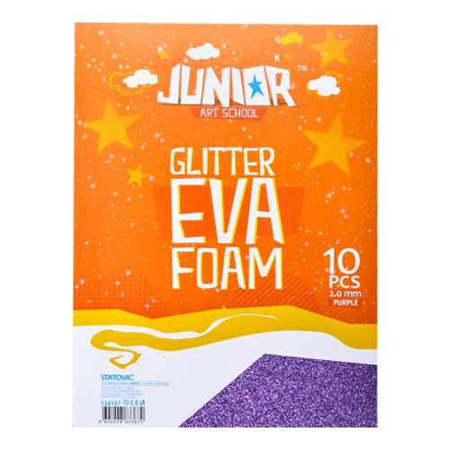 Dekoračná pena A4 EVA Glitter fialová 2,0 mm, sada 10 ks