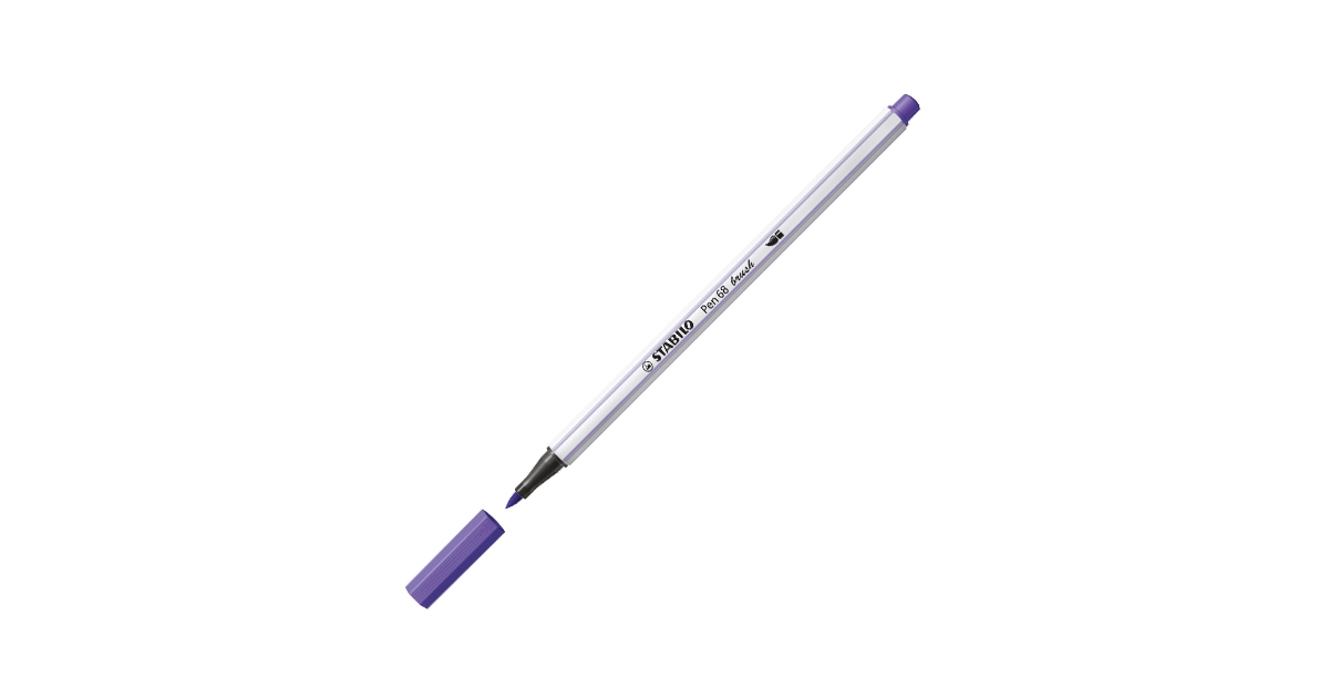 Marker with a brush tip for different line widths STABILO Pen 68 Brush, light  purple