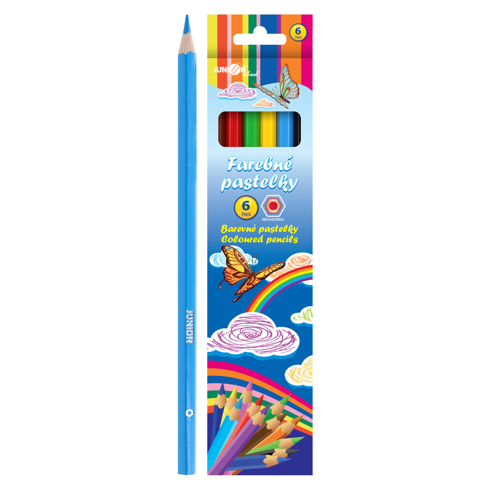 Pastelky JUNIOR šesťhranné - sada 6 ks