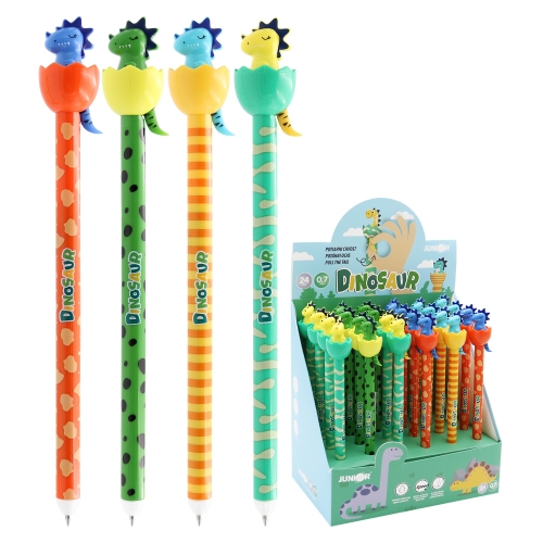 Gel/rubber pen JUNIOR iErase Dinosaur 0,7 mm (mix /price 1pc) blue refill