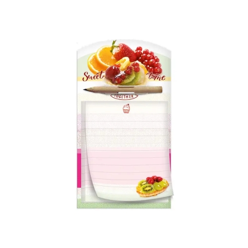 Tear-off notebook A6 with pencil and magnet - Fruit