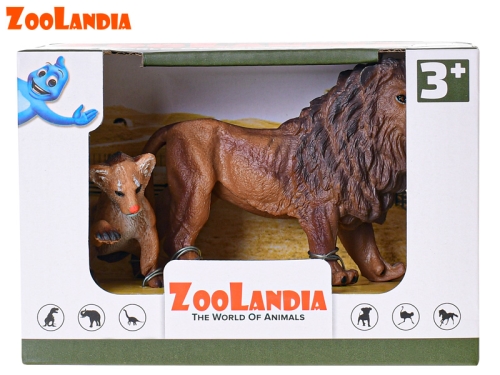 8,5-13cm plastic lion with cub in OTB
