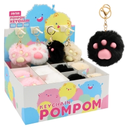 Kľúčenka /Prívesok JUNIOR PomPom Cat Paw (mix /cena 1ks)