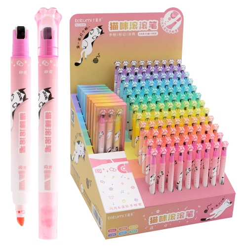 Countertop Stand - Highlighter with Rotary Stamp 108 pcs + 16x Set of 3 Colors