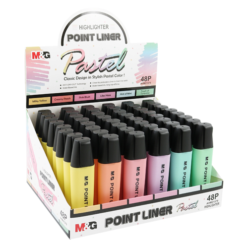 Zvýrazňovač M&G Point Liner Pastel, mix 6 farieb