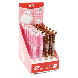 Pero guľôčkové M&G 0,7 mm Soft Animals 2-farebné (modrá a červená náplň) /1ks (1)