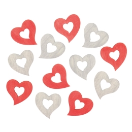 Wooden hearts 4 cm (12 pcs)