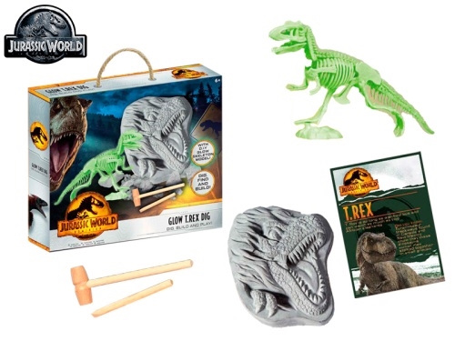 Jurassic world - glow in the dark T-rex dig play set in WBX