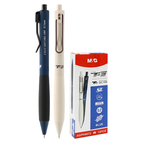 Gel pen M&G T-TEC2 tip 0.5 mm (mix of 2 colors) - fast-drying blue refill