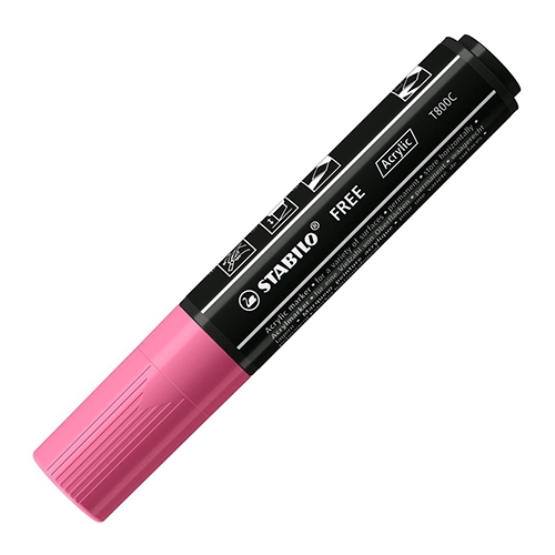 Acrylic marker STABILO FREE Acrylic T800C Wedge tip 4-10 mm - pink
