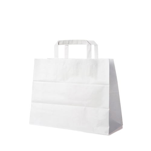 Paper bags 32+16x27 cm white /50 pcs/