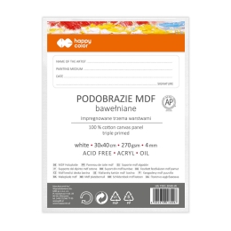 Painting canvas Happy Color 30x40 cm MDF 4 mm - white