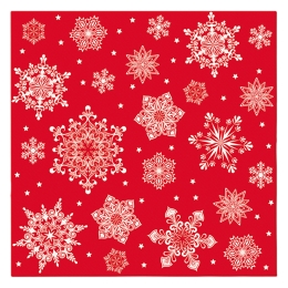 Airlaid napkins 40x40 cm (12 pcs) Snowflakes red Airlaid napkins 40x40 cm (12 pcs) Snowflakes red