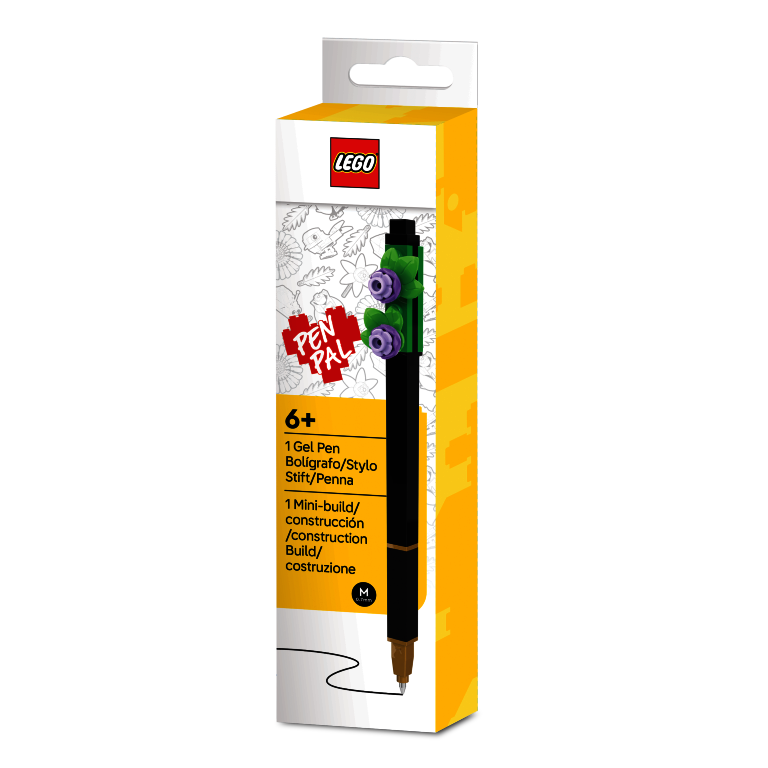 LEGO Botanicals Gelové pero, čierno - fialová kvetina