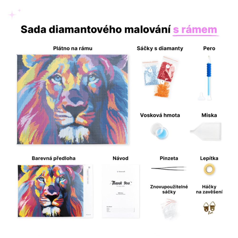 Diamantové maľovanie (s rámom) - Plagát Ľadové kráľovstvo