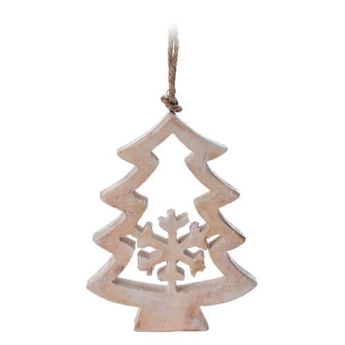 Vianočná ozdoba - drevená, stromček 10 cm, 1ks