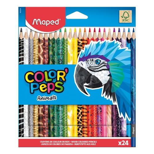 MAPED triangular crayons "COLOR'PEPS ANIMAL" set of 24 pcs