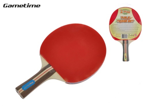 25cm Gametime wooden tablet tennis racket w/paper card in shrink