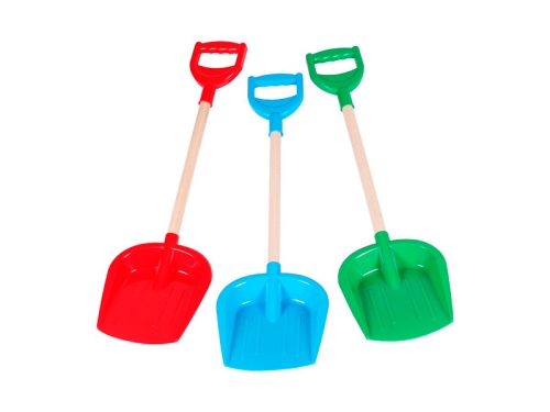 3asstd color (red, blue, green) 65cm plastic shovel 12m+